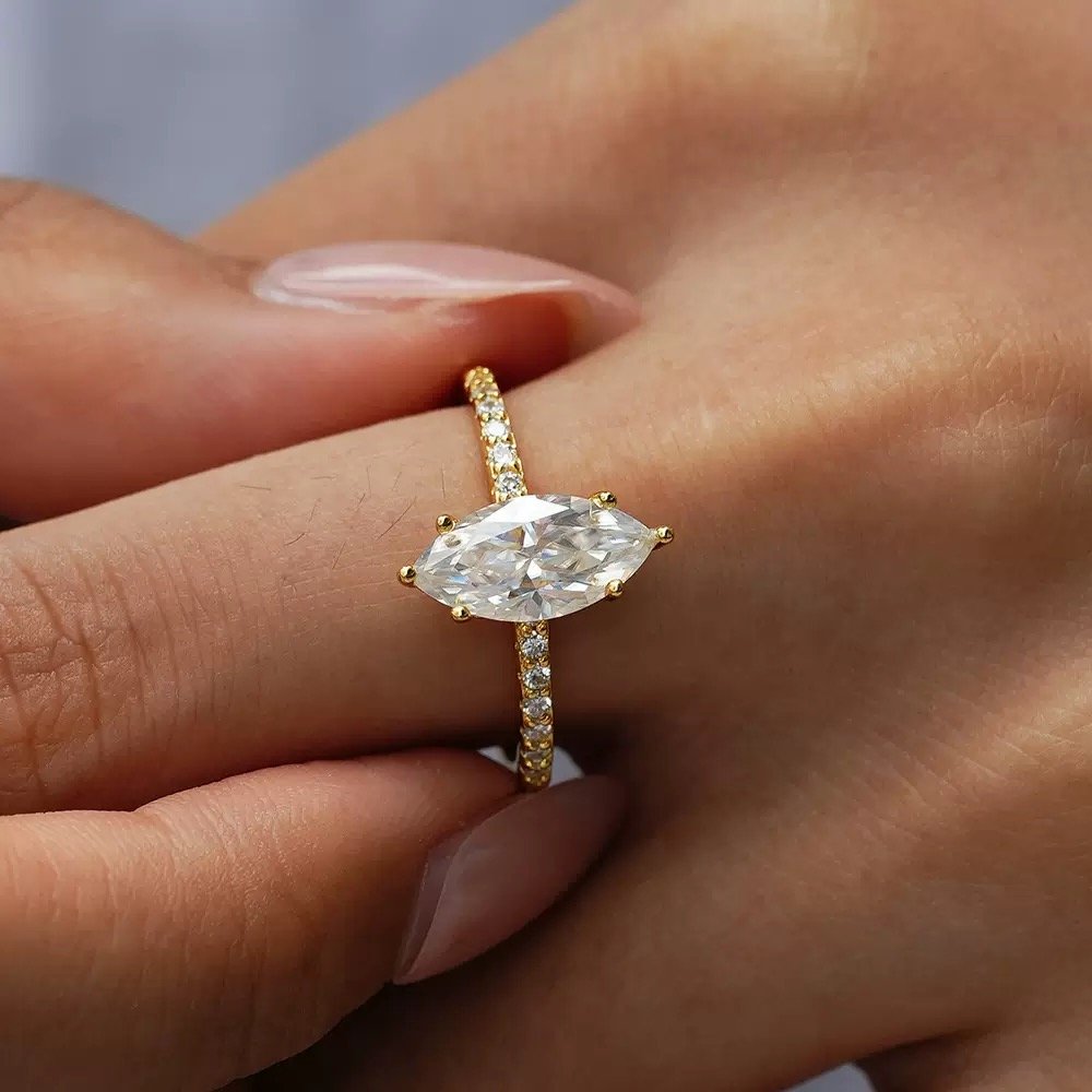 Luna Grace Shimmering Dewdrop Ring - Image 2