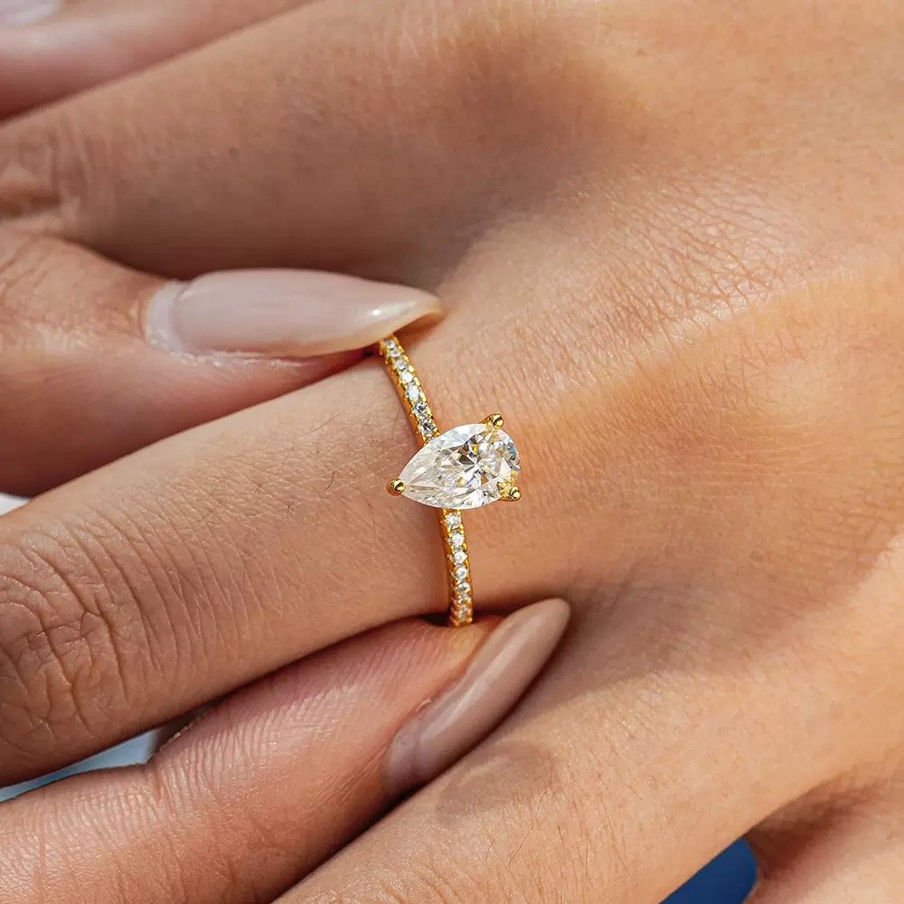 Luna Grace Celestial Teardrop Pavé Ring - Image 4