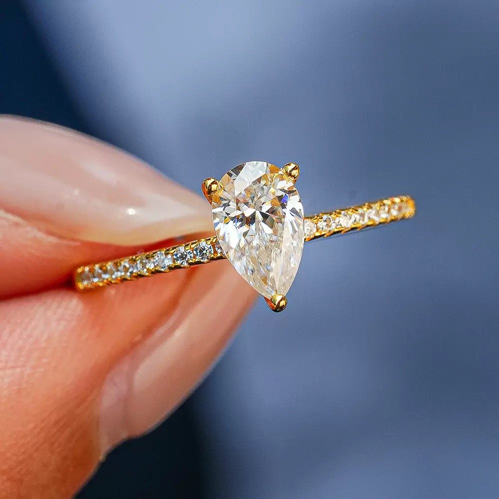 Luna Grace Celestial Teardrop Pavé Ring - Image 3