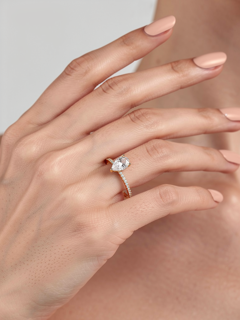 Luna Grace Celestial Teardrop Pavé Ring - Image 2