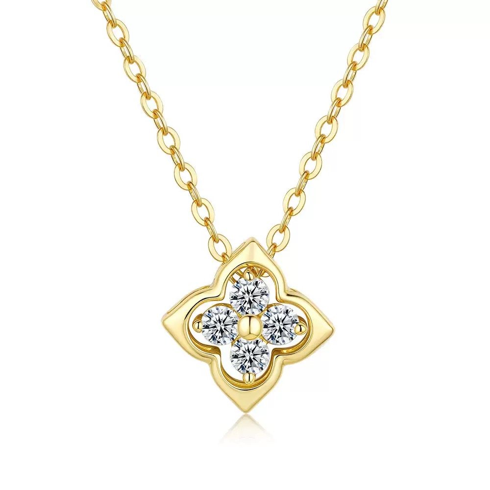 Clover Bloom Moissanite Pendant