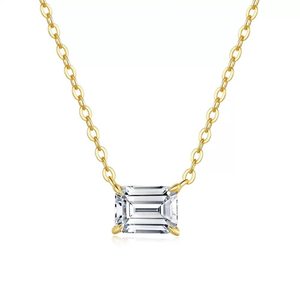Clarity East West Moissanite Pendant